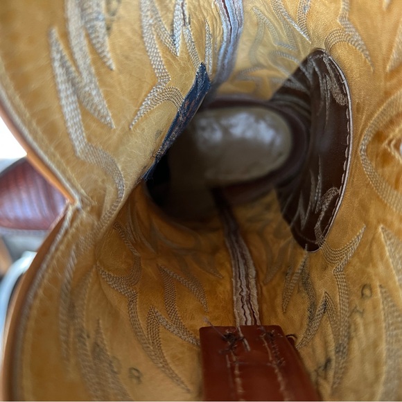 Tony Lama Tan Leather Cowboy Boots - Picture 8 of 8
